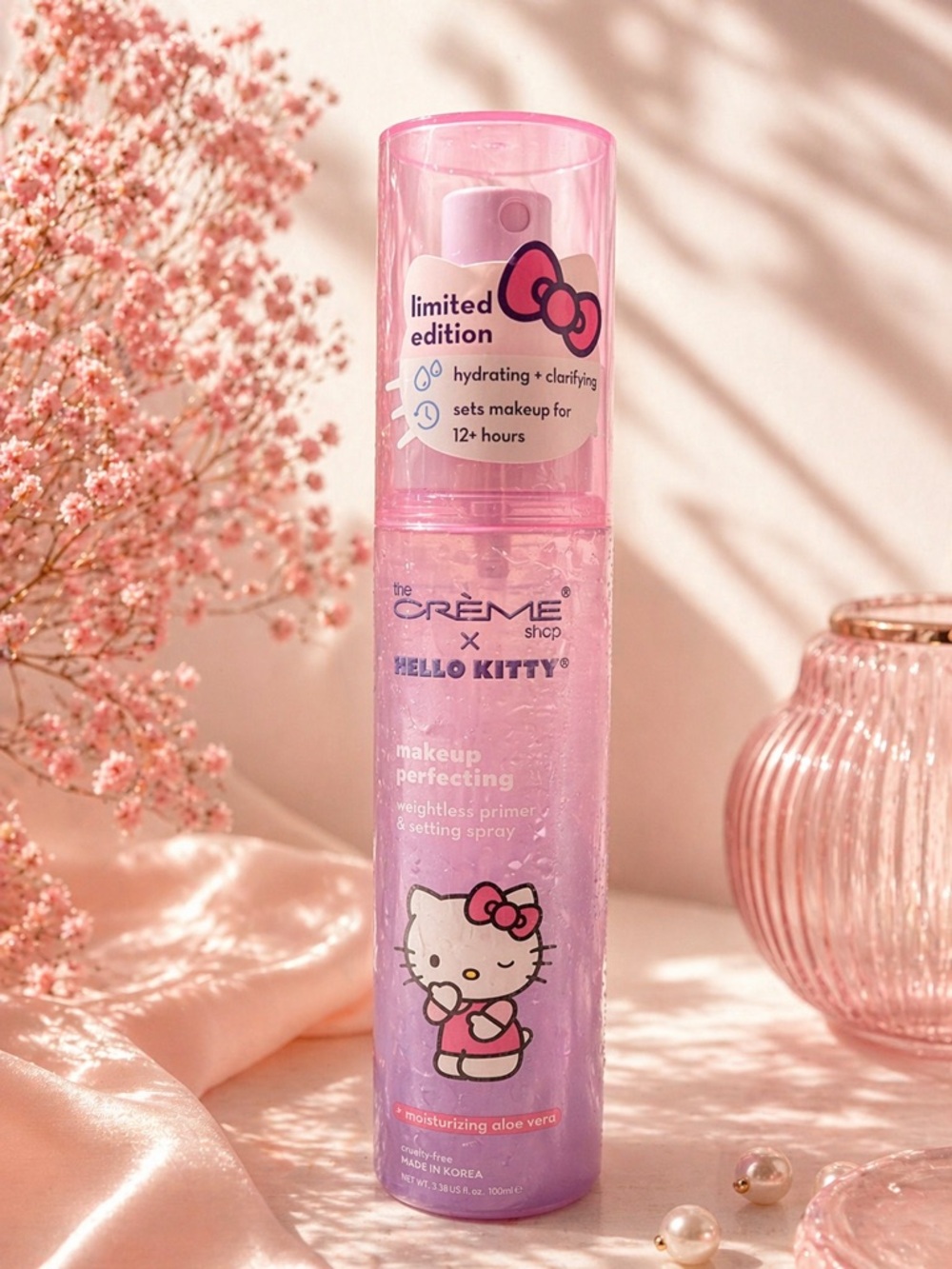 The Crème Shop x Hello Kitty Makeup Perfecting Setting Spray - Pink/Purple